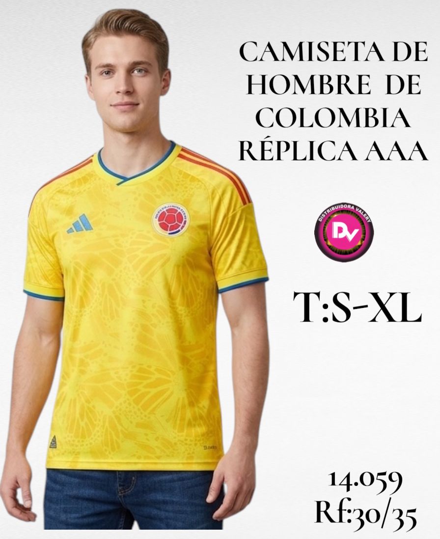 Camiseta De Colombia Replica P/ Hom